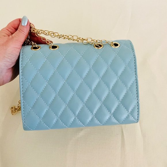 Quilted Crossbody Bag with Fashionable Chain strap adustible Shoulder Bag New - Picture 5 of 14